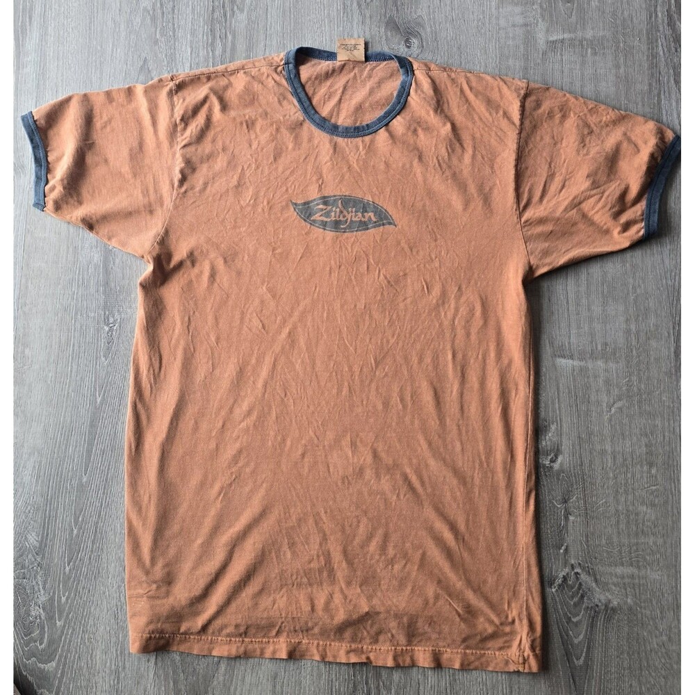 Zildjian Cymbals T-Shirt Mens Large Ringer Graphic Tee Music Drummer 100% Cotton